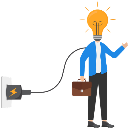 Businessman getting business idea  Illustration