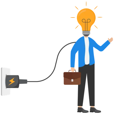 Businessman getting business idea  Illustration