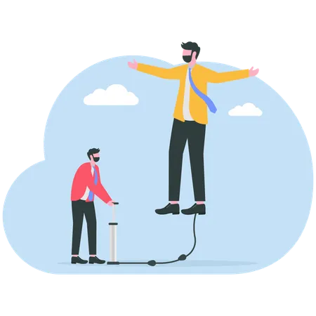 Businessman getting business inspiration  Illustration