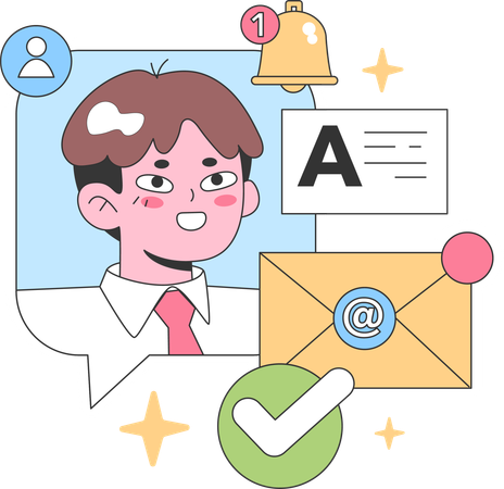 Businessman getting business mail  Illustration