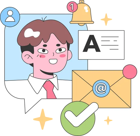 Businessman getting business mail  Illustration