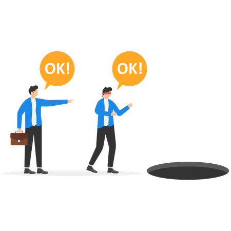 Businessman getting business navigation  Illustration