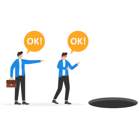 Businessman getting business navigation  Illustration