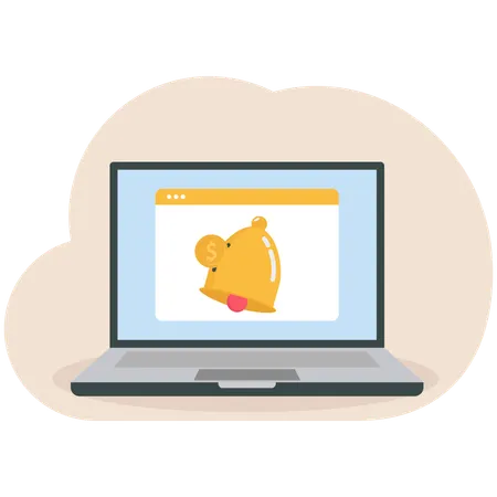 ビジネス通知を受け取るビジネスマン  イラスト