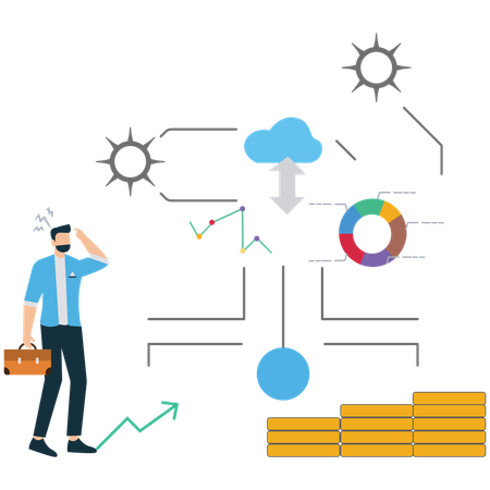 Businessman getting business Scam  Illustration
