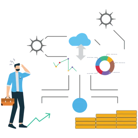 Businessman getting business Scam  Illustration