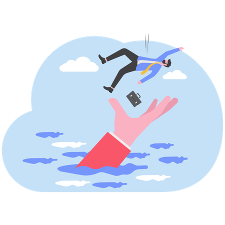 Businessman getting business support  Illustration