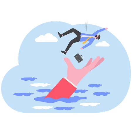 Businessman getting business support  Illustration