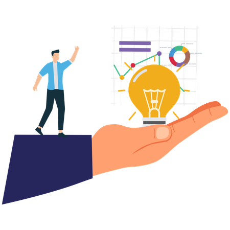 Businessman getting business support  Illustration