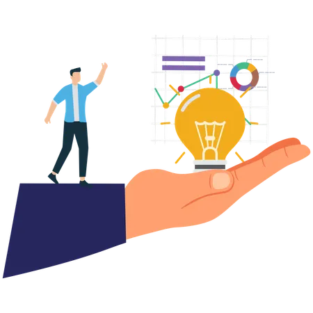 Businessman getting business support  Illustration