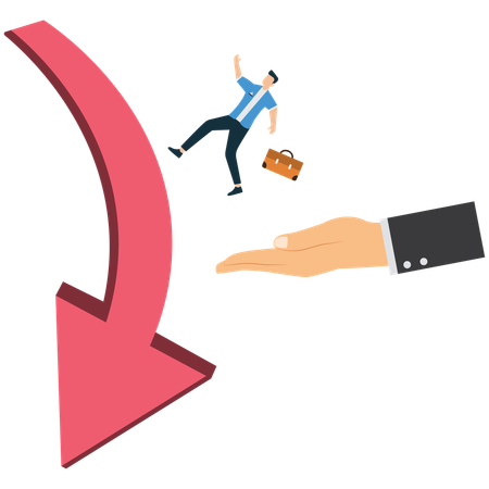 Businessman getting business support  Illustration