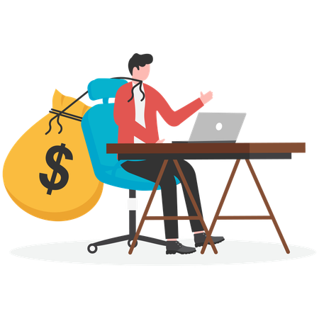 Businessman getting business wages  Illustration