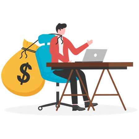 Businessman getting business wages  Illustration