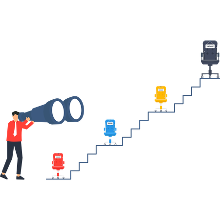 Businessman getting Career Progression  Illustration