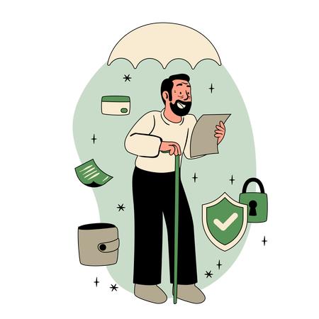 Businessman getting Claim Approved  Illustration