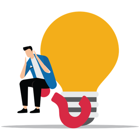 Businessman getting Creativity idea while inspiration for business  Illustration