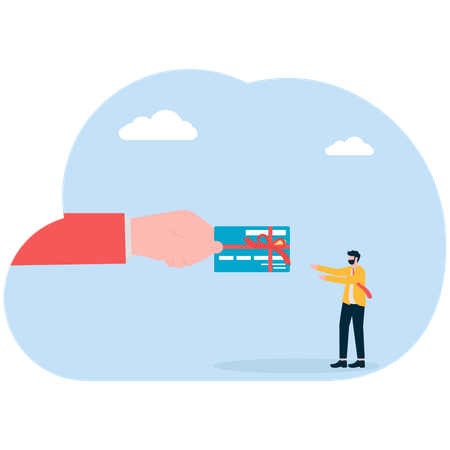 Businessman getting credit card  Illustration