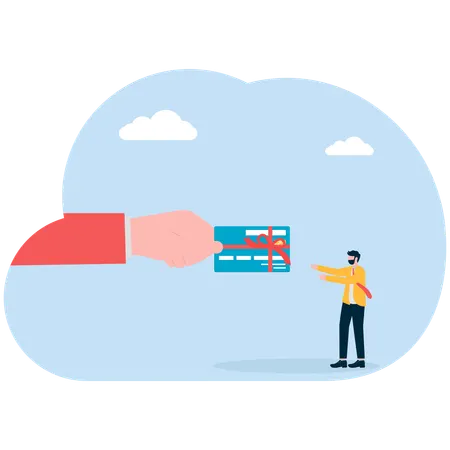 Businessman getting credit card  Illustration
