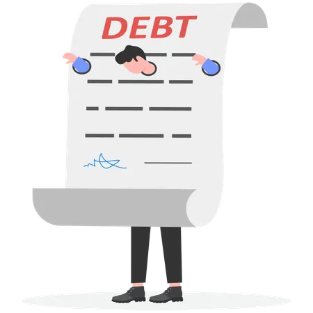 Businessman getting debt burden  Illustration