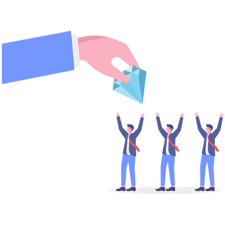 Businessman getting diamond reward  Illustration