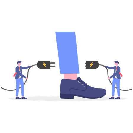 Businessman Getting electric shock  Illustration