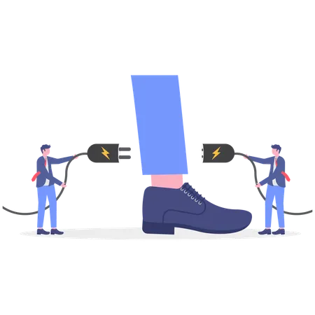Businessman Getting electric shock  Illustration