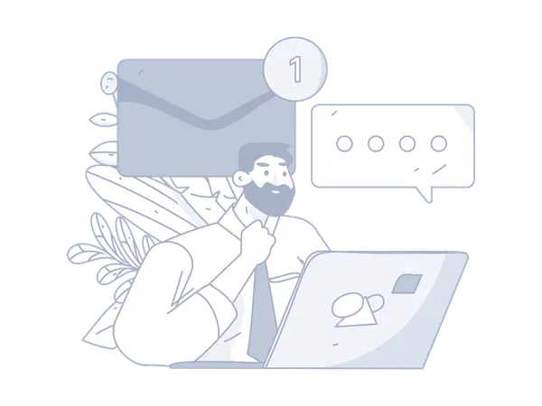 Businessman getting email notification  Illustration