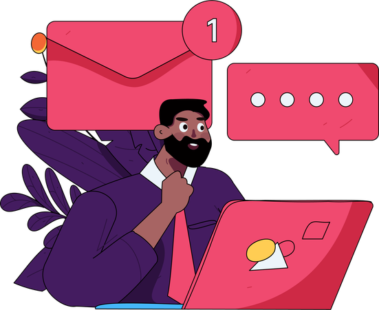Businessman getting email notification  Illustration