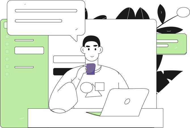 Businessman getting email notification  Illustration
