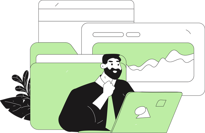 Businessman getting email notification  Illustration