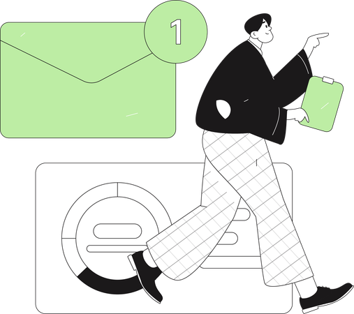 Businessman getting email notification  Illustration