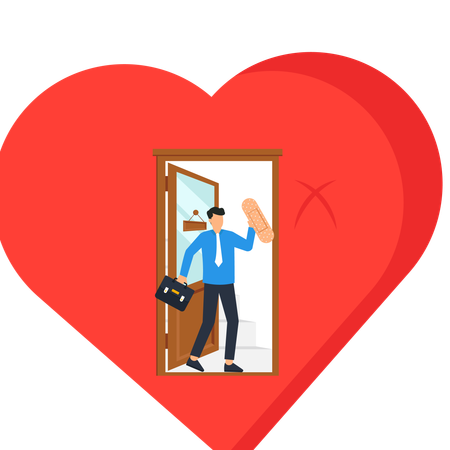 Businessman getting emotional healing  Illustration