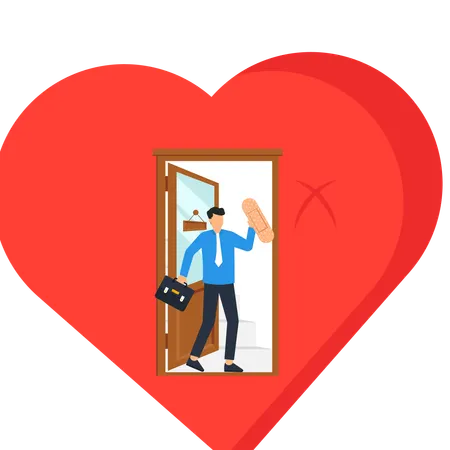 Businessman getting emotional healing  Illustration