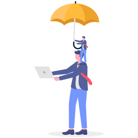 Businessman getting employee insurance  Illustration