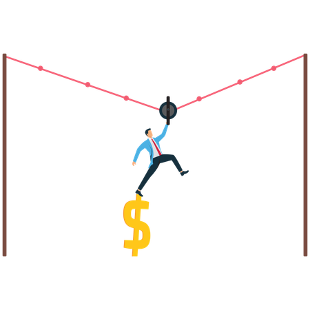 Businessman getting Financial Loss Strategies During Economic Downturn  Illustration