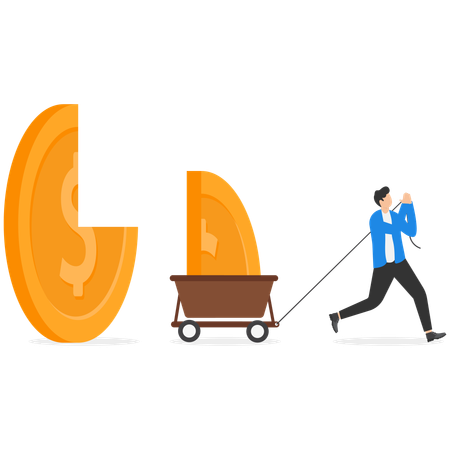 Businessman getting financial share  Illustration