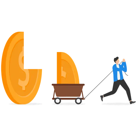 Businessman getting financial share  Illustration