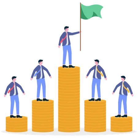 Businessman getting financial success  Illustration