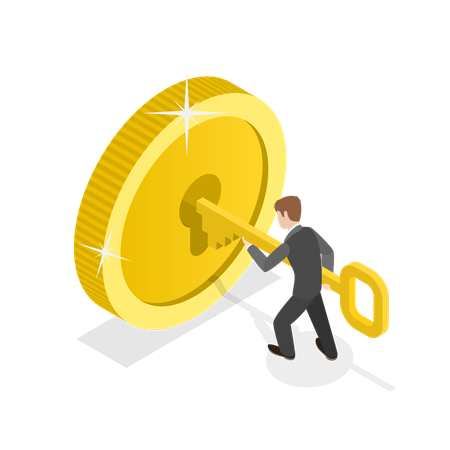 Businessman getting Financial Success  Illustration