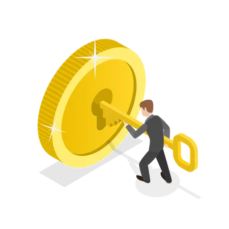 Businessman getting Financial Success  Illustration