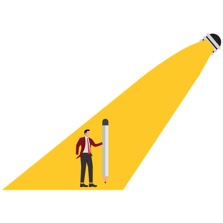 Businessman getting focus on him  Illustration