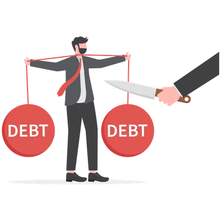 Freedom From Debt Getting Rid Of Debt Concept Business Concept Illustration