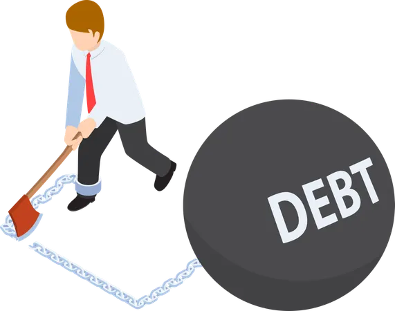 Businessman getting freedom from debt  Illustration