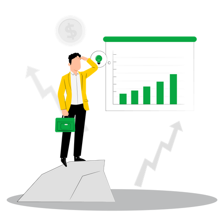 Businessman getting growth idea  Illustration