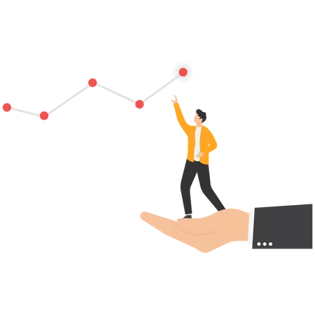 Hand Help Businessmen To Achieve A Goal Illustration