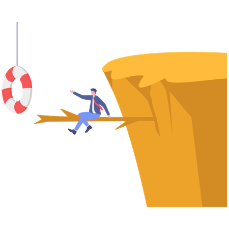 Businessman Getting helping  Illustration