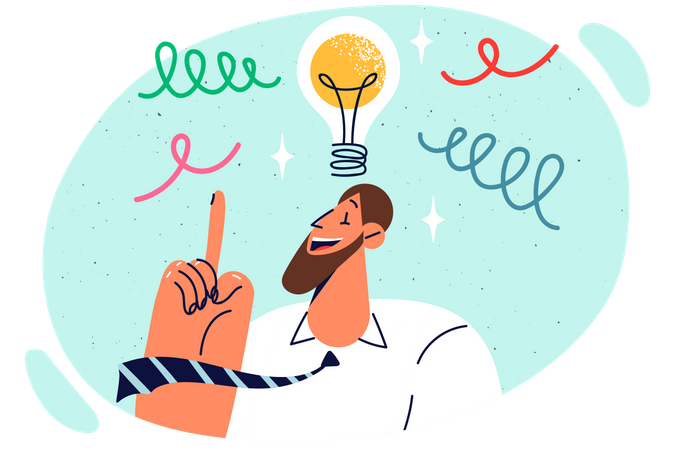 Businessman getting idea  Illustration