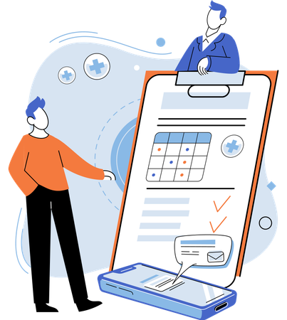 Businessman getting insurance message  Illustration