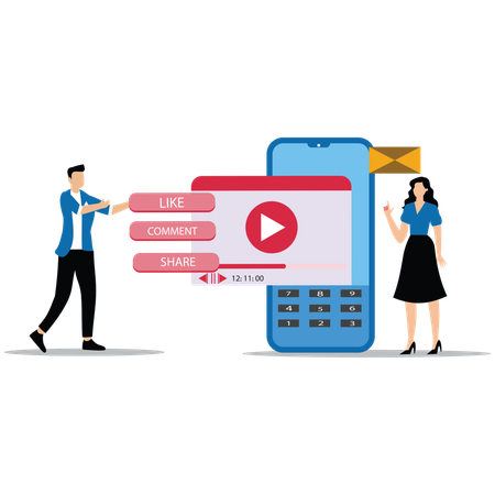 Businessman getting internet addiction  Illustration