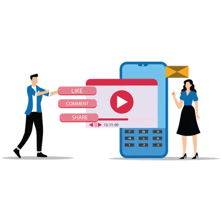 Businessman getting internet addiction  Illustration